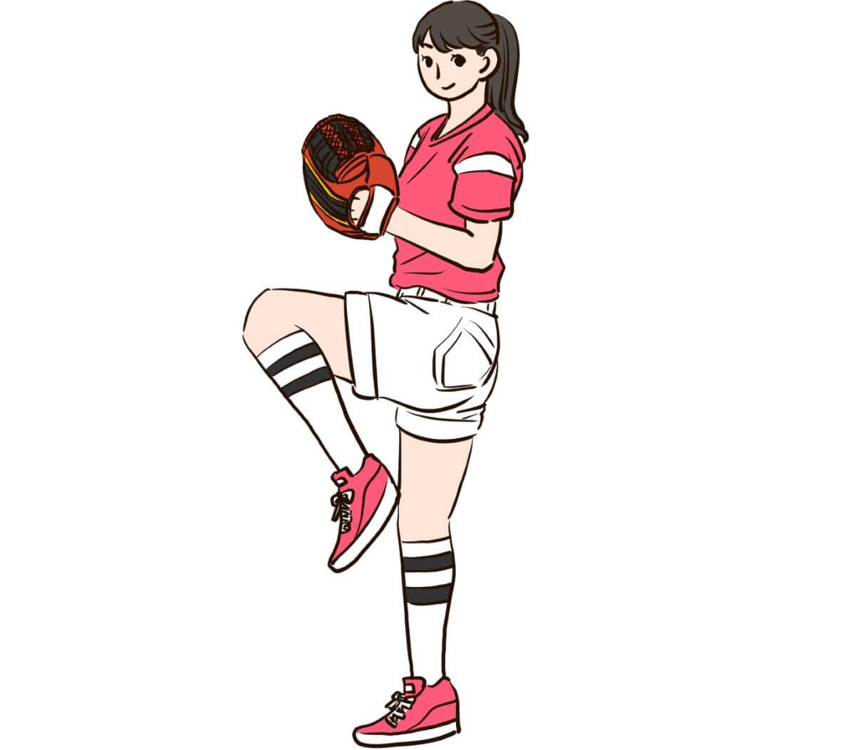 アイドルの始球式イラスト